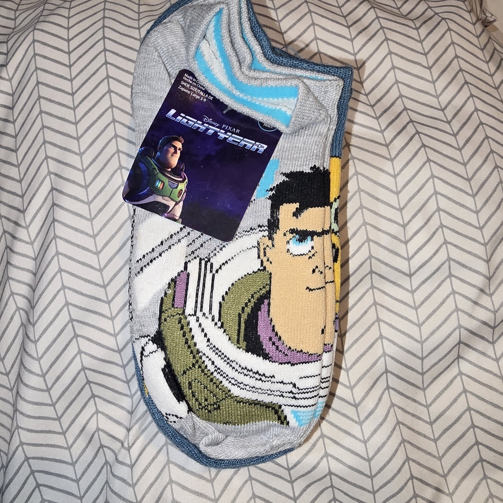 Disney Buzz Lightyear Character Socks - Gray and Blue